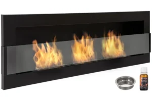 Bio chimenea negra mate Nice-House 120x40cm