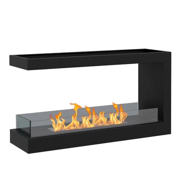 chimeneas de bioetanol sin instalación Chimenea de bioetanol de 3 caras con quemador de 2,4L HOMCOM 