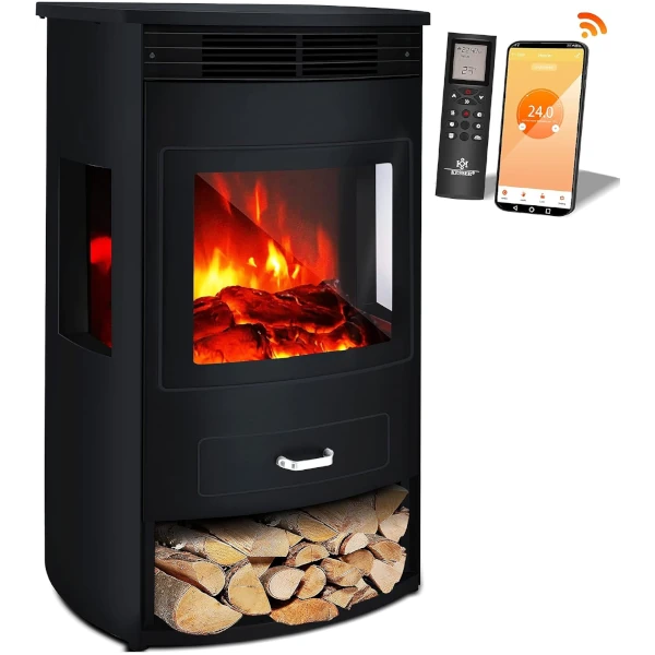 Chimeneas electricas KESSER Prio Calentador, mando a distancia, termostato