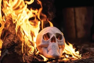 decoracion chimenea bioetanol calaveras de cerámica para Bioetanol y chimeneas de gas